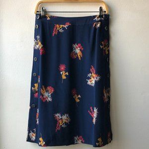 NWT Madewell Silk Floral A-Line Skirt Small